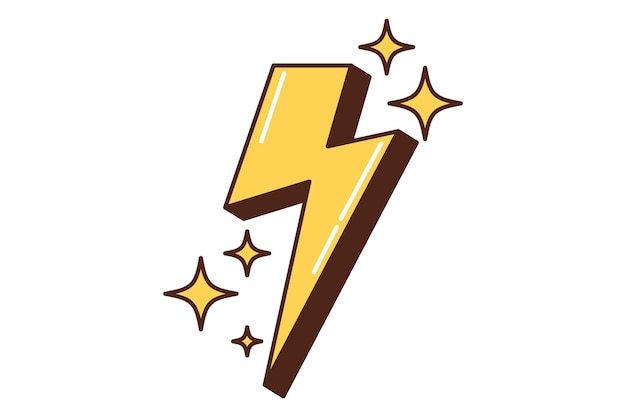 Diseño de pegatinas planas Lightning Retro