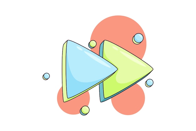 Diseño de pegatinas planas de música funcional para botones de reproducción