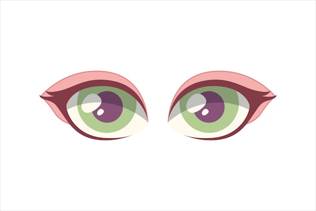 Diseño de pegatinas planas de ojos cómicos