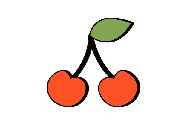 Diseño de pegatinas planas retro de cereza