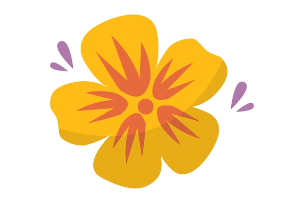 Diseño de pegatinas planas retro de flores