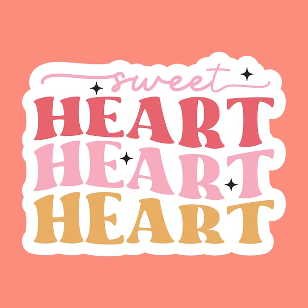 Diseño de pegatinas retro de corazón dulce