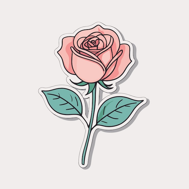 Vector diseño de pegatinas de rosas rosas ilustración de clipart