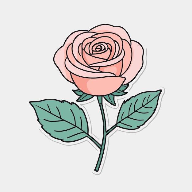 Vector diseño de pegatinas de rosas rosas ilustración de clipart