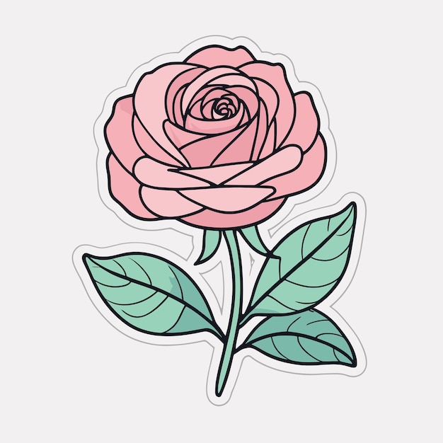 Vector diseño de pegatinas de rosas rosas ilustración de clipart