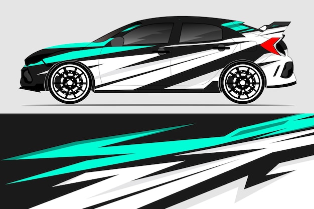 diseño de pegatinas vectoriales de automóviles diseño de kit de fondo de carreras de líneas gráficas abstractas para automóviles de carreras