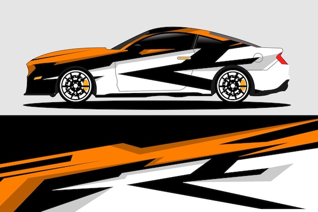 diseño de pegatinas vectoriales de automóviles diseño de kit de fondo de carreras de líneas gráficas abstractas para automóviles de carreras