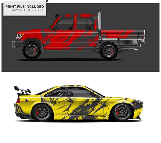 diseño de pegatinas de vinilo para adhesivos de envoltura de automóviles