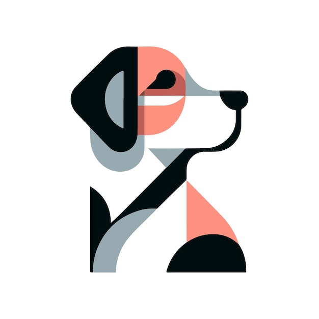 Vector diseño de perro plano ilustración abstracta