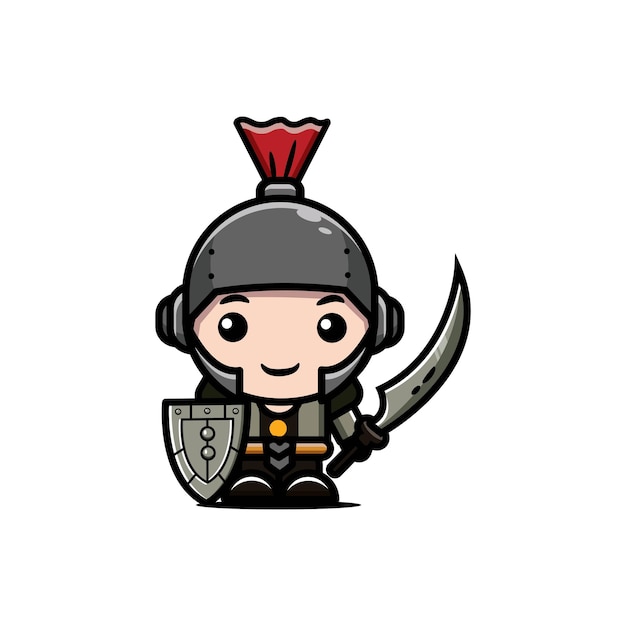 diseño de personaje de caballero lindo ilustración