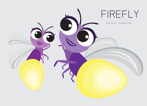Diseño de personaje de dibujos animados Firefly Concepto de estilo lindo