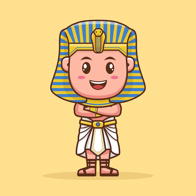 diseño de personaje de dibujos animados lindo faraón