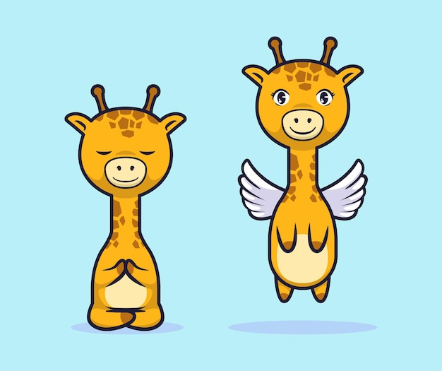 Diseño de personaje de dibujos animados lindo jirafa