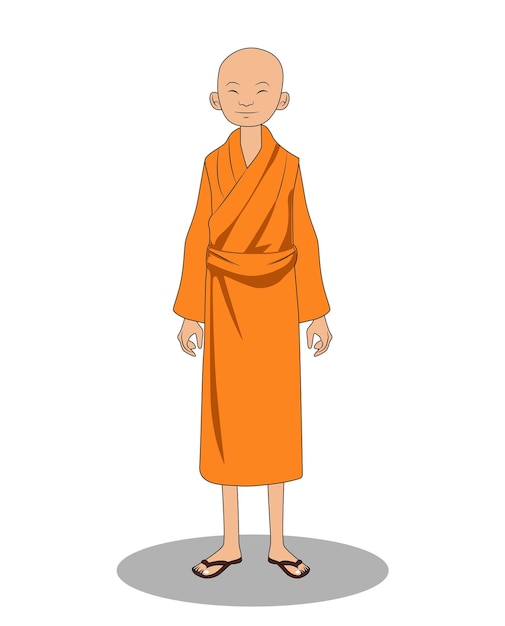 Un diseño de personaje de dibujos animados de monje para historias de dibuixos animados
