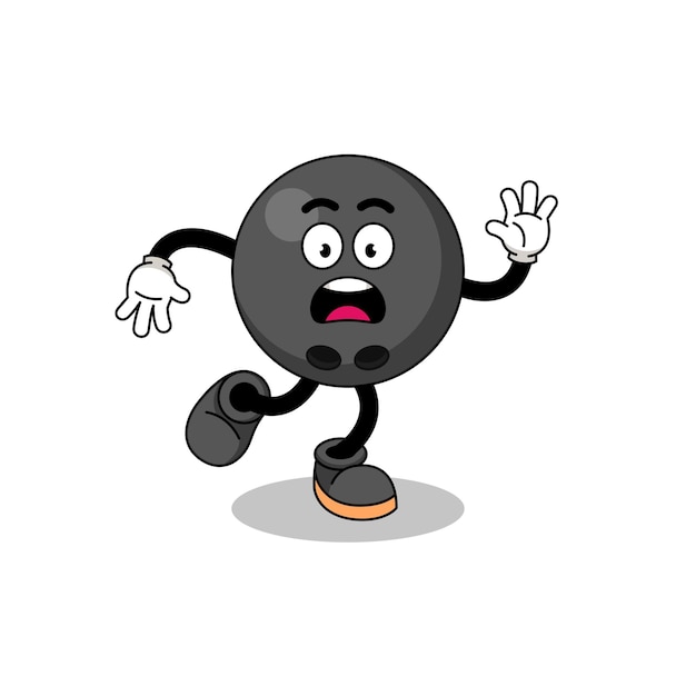 Diseño de personaje de ilustración de mascota de bola de bolos deslizante