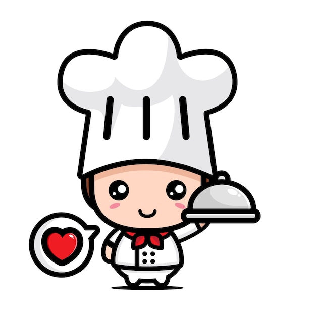 diseño de personaje lindo chef chico