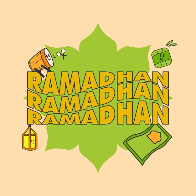 diseño de personaje lindo elemento ramadhan