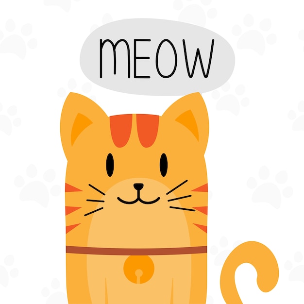 Diseño de personaje lindo gato gordo
