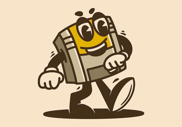 Diseño de personaje mascota de un disquete andante