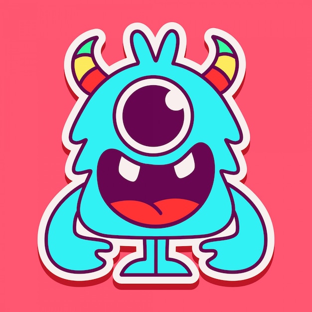 Diseño de personaje de monstruo lindo