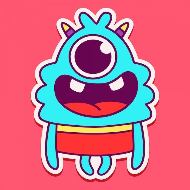 Vector diseño de personaje de monstruo lindo