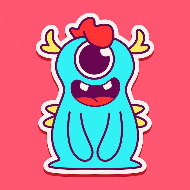 Vector diseño de personaje de monstruo lindo