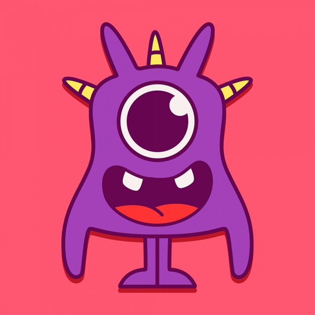 Vector diseño de personaje de monstruo lindo