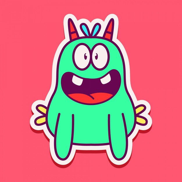 Vector diseño de personaje de monstruo lindo