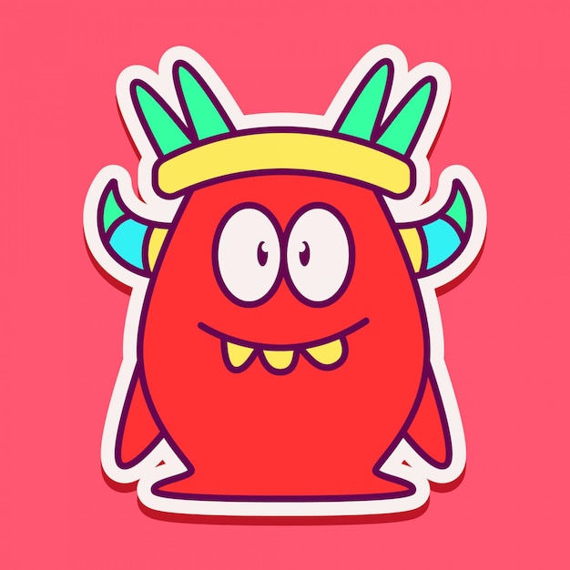 Diseño de personaje de monstruo lindo