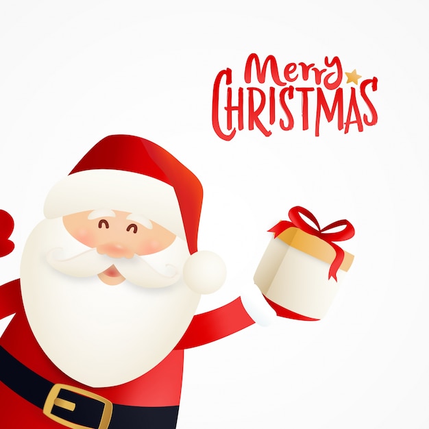 Diseño de personaje de Papá Noel para saludo de Navidad