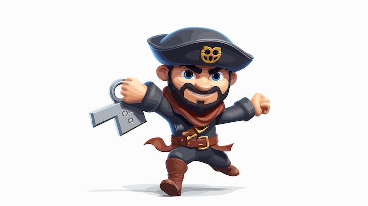 Vector diseño de personajes de bandidos en fondo blanco para proyectos creativos