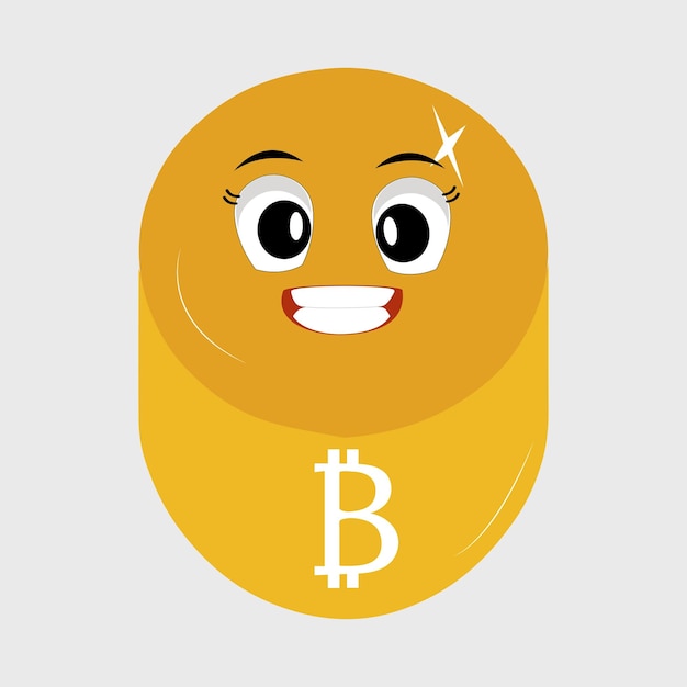 Diseño de personajes de Bitcoin Mascota gestos de lindo bitcoin