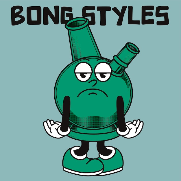 Diseño de personajes de Bong con estilos de Bong de eslogan