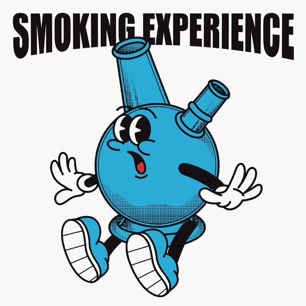 Diseño de personajes de Bong con experiencia en el tabaco de eslogan