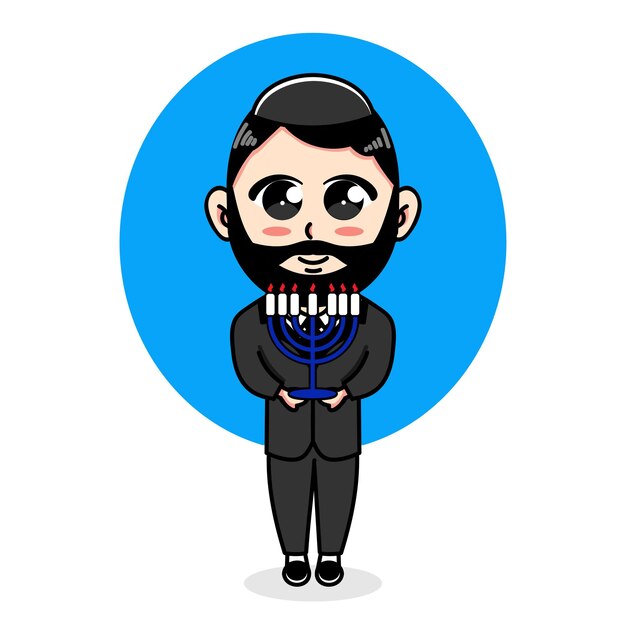 Vector diseño de personajes para celebrar hannukah