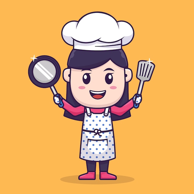 Diseño de personajes de chef girl