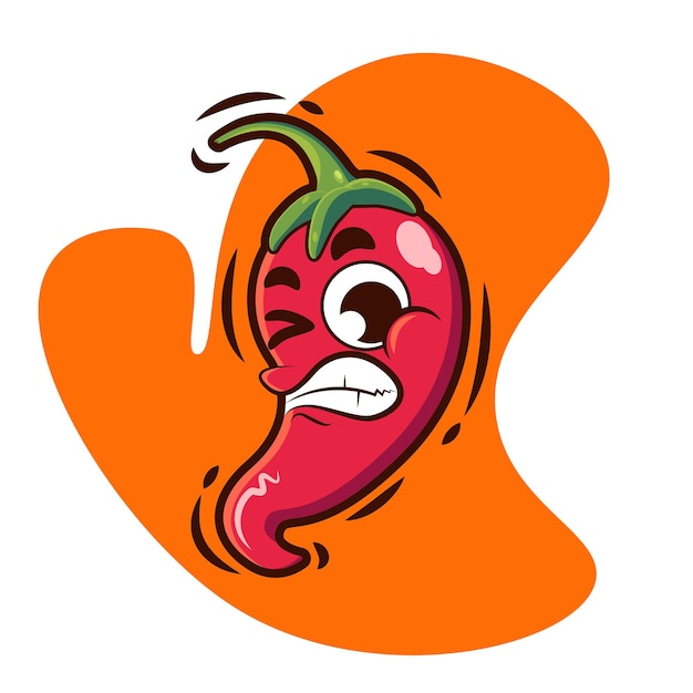diseño de personajes de chile rojo personaje de dibujos animados logotipo de chili