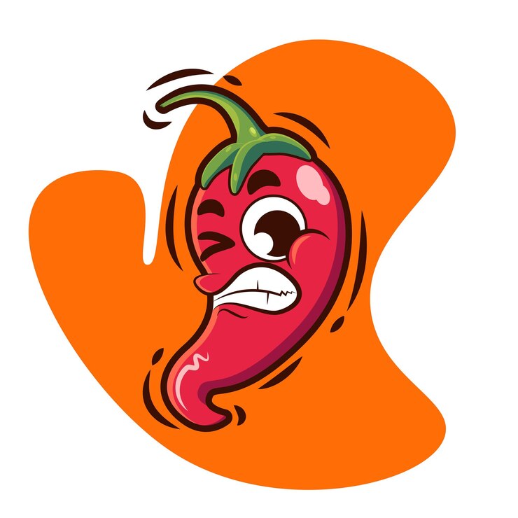 diseño de personajes de chile rojo personaje de dibujos animados logotipo de chili