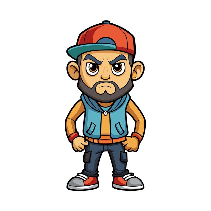 Vector diseño de personajes de dibujos animados profesionales ilustración vectorial hermosa