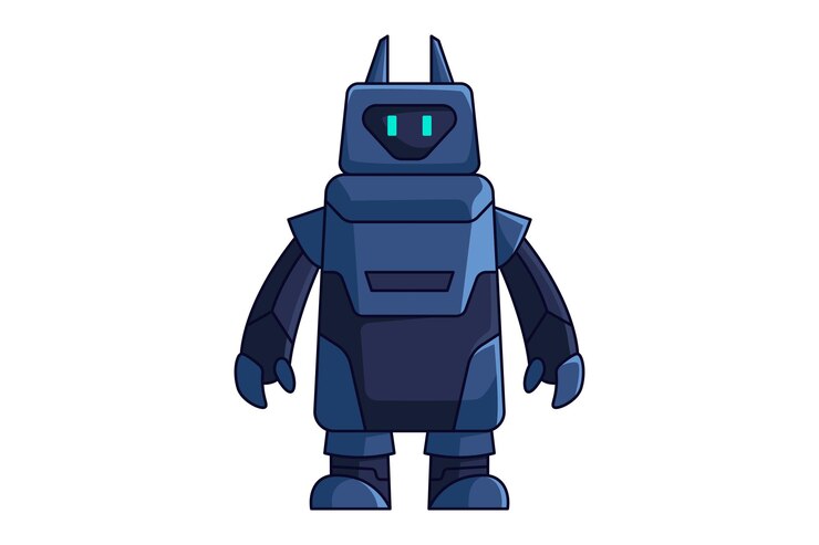 Vector diseño de personajes de dibujos animados robóticos