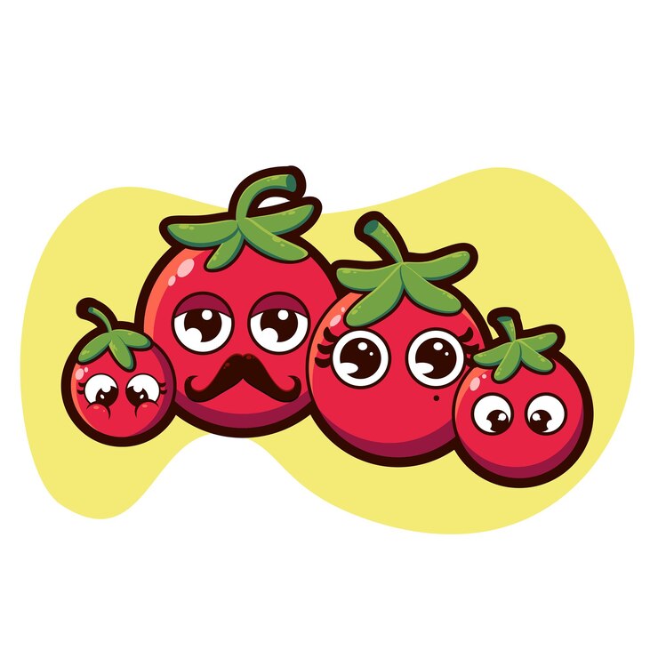 diseño de personajes de dibujos animados de tomate