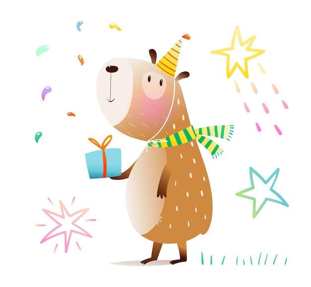 Diseño de personajes para la fiesta de cumpleaños de Capybara Kids