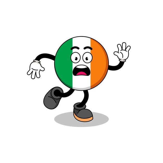 Diseño de personajes de ilustración de mascota de bandera de irlanda deslizante