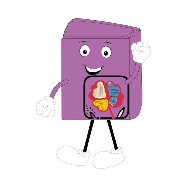 Diseño de personajes de libros o mascota de libros perfecto para logotipo web e ilustración impresa libro gracioso y gracioso