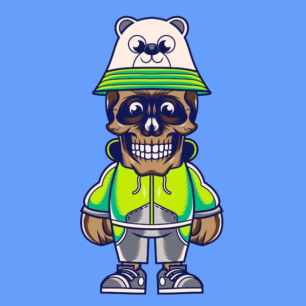 Diseño de personajes de mascota de dibujos animados oso polar