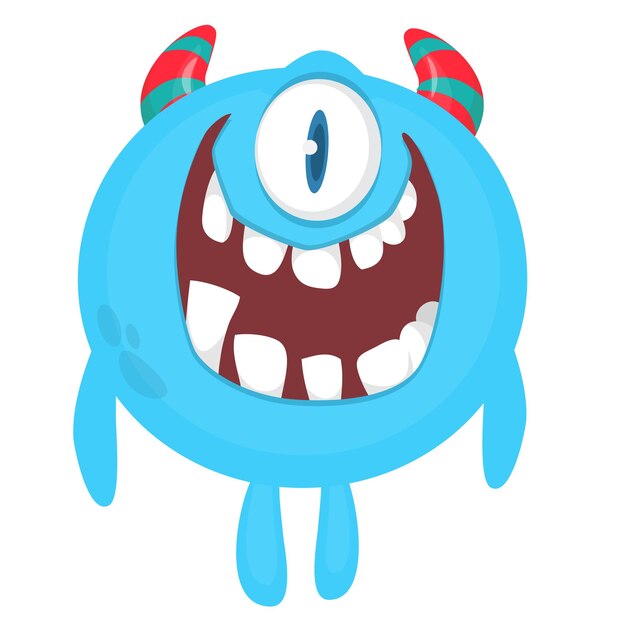 Diseño de personajes de monstruos de dibujos animados divertidos y lindos para fiestas de Halloween o diseño de paquetes