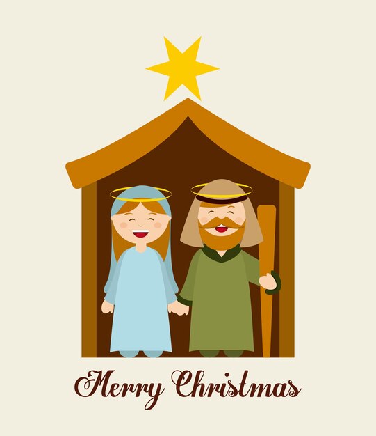 Diseño de personajes de Navidad manger, gráfico de vector ilustración eps10