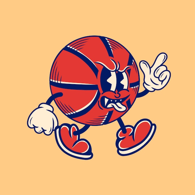 Vector diseño de personajes retro del baloncesto