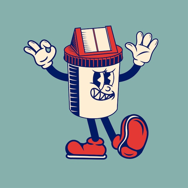Diseño de personajes retro de la basura