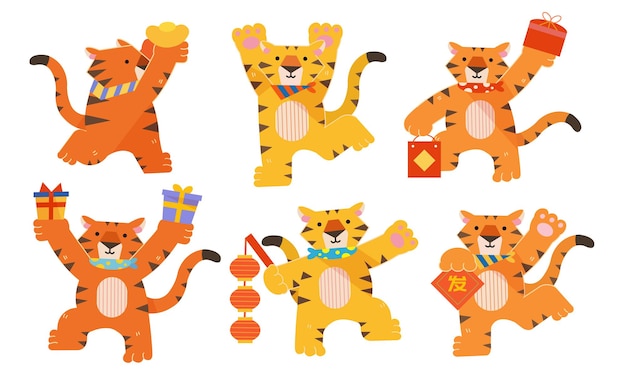 Diseño de personajes de tigre para CNY